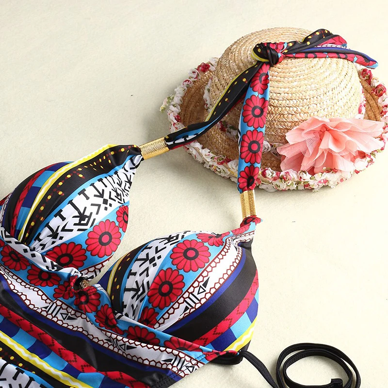 Women's Sexy Bikini Swimming Suit Women's Swimwear Bandage Tankini Swimsuit Ethnic Style Beachwear Bathing Suit Summer Time