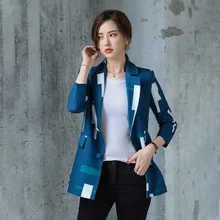 ^#Cheap Temperament Slim Lady Jacket Large Size Stylish and elegant printed long-sleeved high-quality printed blazer Female office top ^#Cheap Temperament Slim Lady Jacket Large Size Stylish and elegant printed long-sleeved high-quality printed blazer Female office top