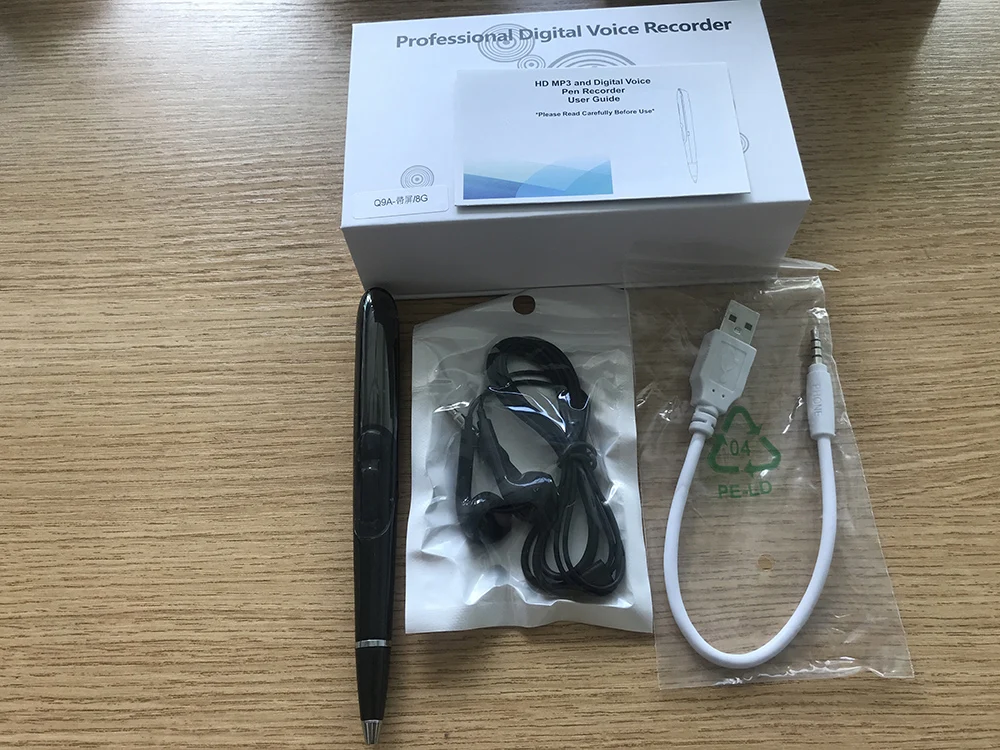 Vjoycar Smallest Mini LED Pen Voice Activated 8GB