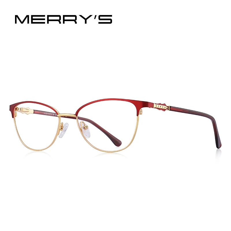 MERRYS дизайн Женская мода оправа для очков в стиле кошачьи глаза ретро очки близорукость рецепт оптические очки S2117 - Цвет оправы: C05 Red