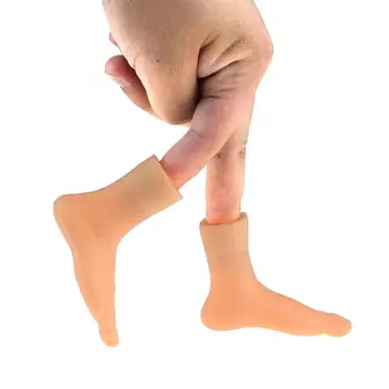 

Fun 2Pcs Funny Simulation Left Right Mini Feet Finger Sleeve Puppets Children Toy
