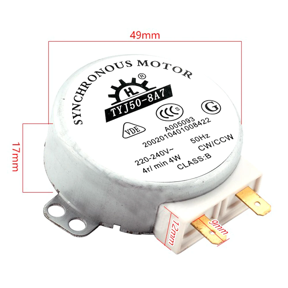 Microwave oven motor TYJ50-8A7 220V-240V microwave oven synchronous turntable motor 4W microwave oven synchronous rotary table motor tyj50-8a7