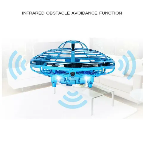 UFO Hand Flying UFO Mini Induction Suspension RC Aircraft Drone Airplane Toys Gift Sensing and Lights title=