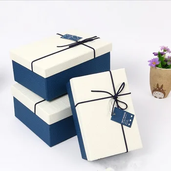 

3pcs/set Gift box rectangular small leather rope bow gift box
