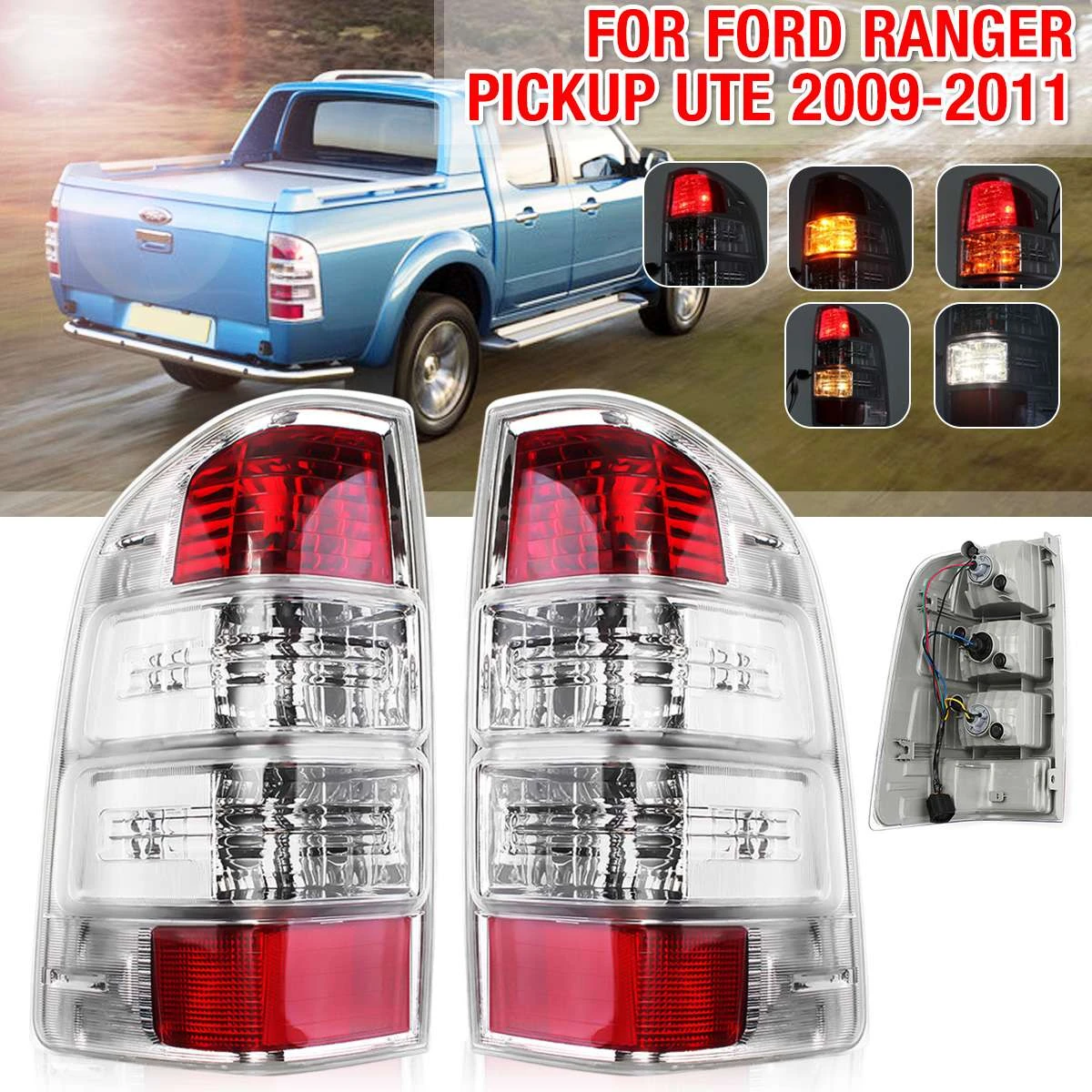 US $35.12 LeftRight Car Rear Tail Light Assembly Brake Lamp With Bulb Wiring Harness For Ford Ranger Pickup Ute 2008 2009 2010 2011
