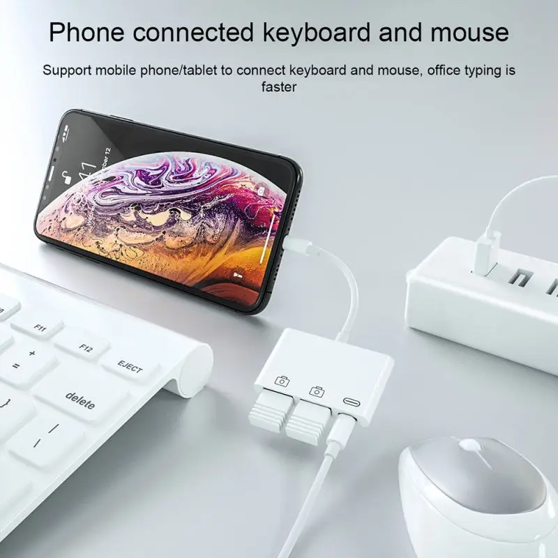 OTG телефон USB 3,0 адаптер мышь клавиатура USB диск конвертер для Apple IPhone IPad
