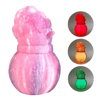 

1 Pc LED Bedroom Warm Lights Night Lamp Christmas Snowman Shape Atmosphere Lamp