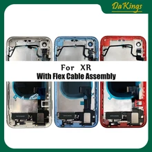 Alta qualidade Para o iphone XR Voltar Quadro Oriente Chassis Assembléia Completa Habitação Tampa Traseira Porta Da Bateria Com Cabo Flexível e vibrador