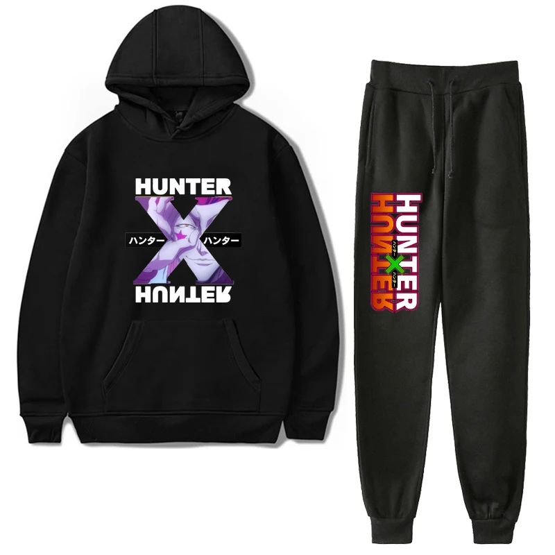 

Hunter X Hunter Hoodie Sweatshirt Sets Men/Women Winter Warm Fleece Hoodies Sweatshirts+Sweatpants Suits Hip Hop Pullover Hooded