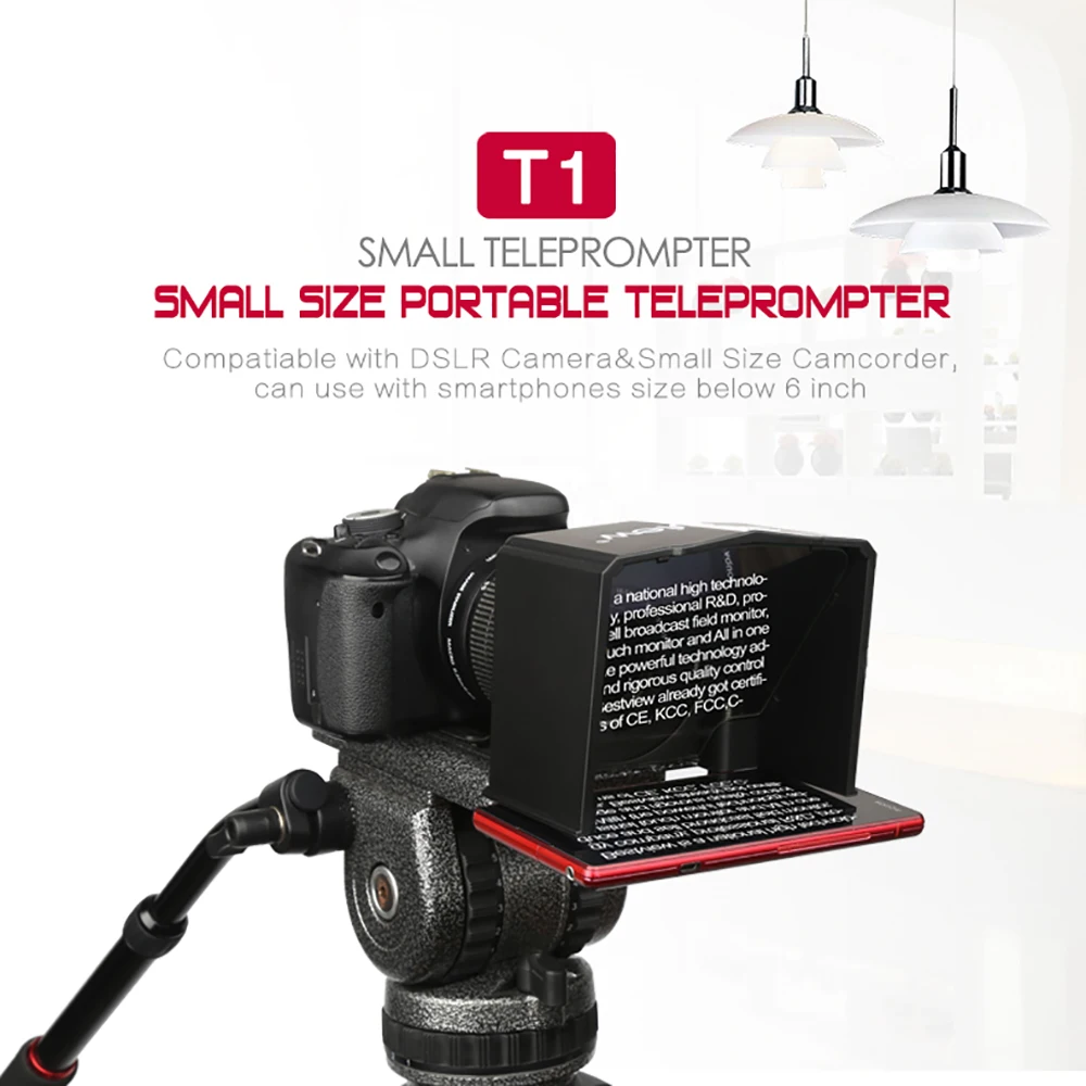  Bestview T1 Smartphone Teleprompter for YouTube Interview Video Canon Nikon Sony DSLR Camera Photo 