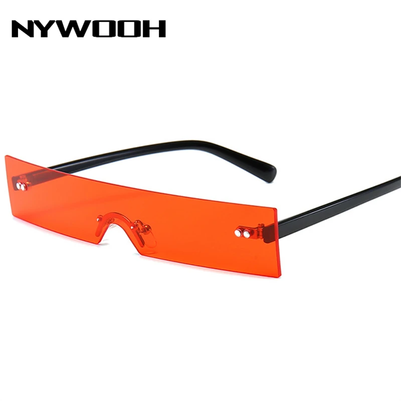 NYWOOH новые прямоугольные женские солнцезащитные очки, модные роскошные брендовые дизайнерские красные розовые прозрачные маленькие солнцезащитные очки с защитой от солнца, UV400