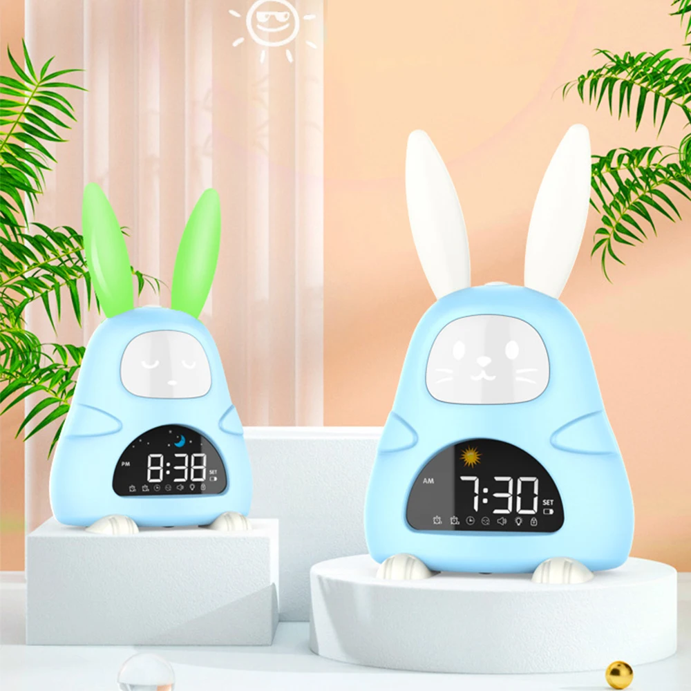 

New Smart Sleep Training Alarm Clock Night Light Dual Alarm Clock Snooze Adjustable Brightness Music Ringtones Gifts for Kids