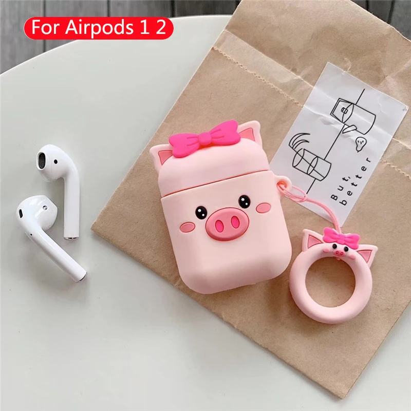 Защитный чехол для Airpods s с милым мультяшным рисунком, беспроводной чехол для гарнитуры Bluetooth для Apple Airpods 1 2, мягкий силиконовый чехол для наушников - Цвет: 8
