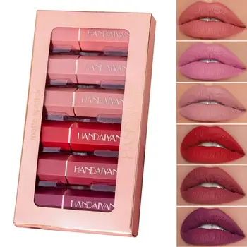

HANDAIYAN 6Colors/Sets Cigarettes Lipstick Sets Velvet Makeup Long Lasting Matte Waterproof Lip Balm Cosmetics Gift Box