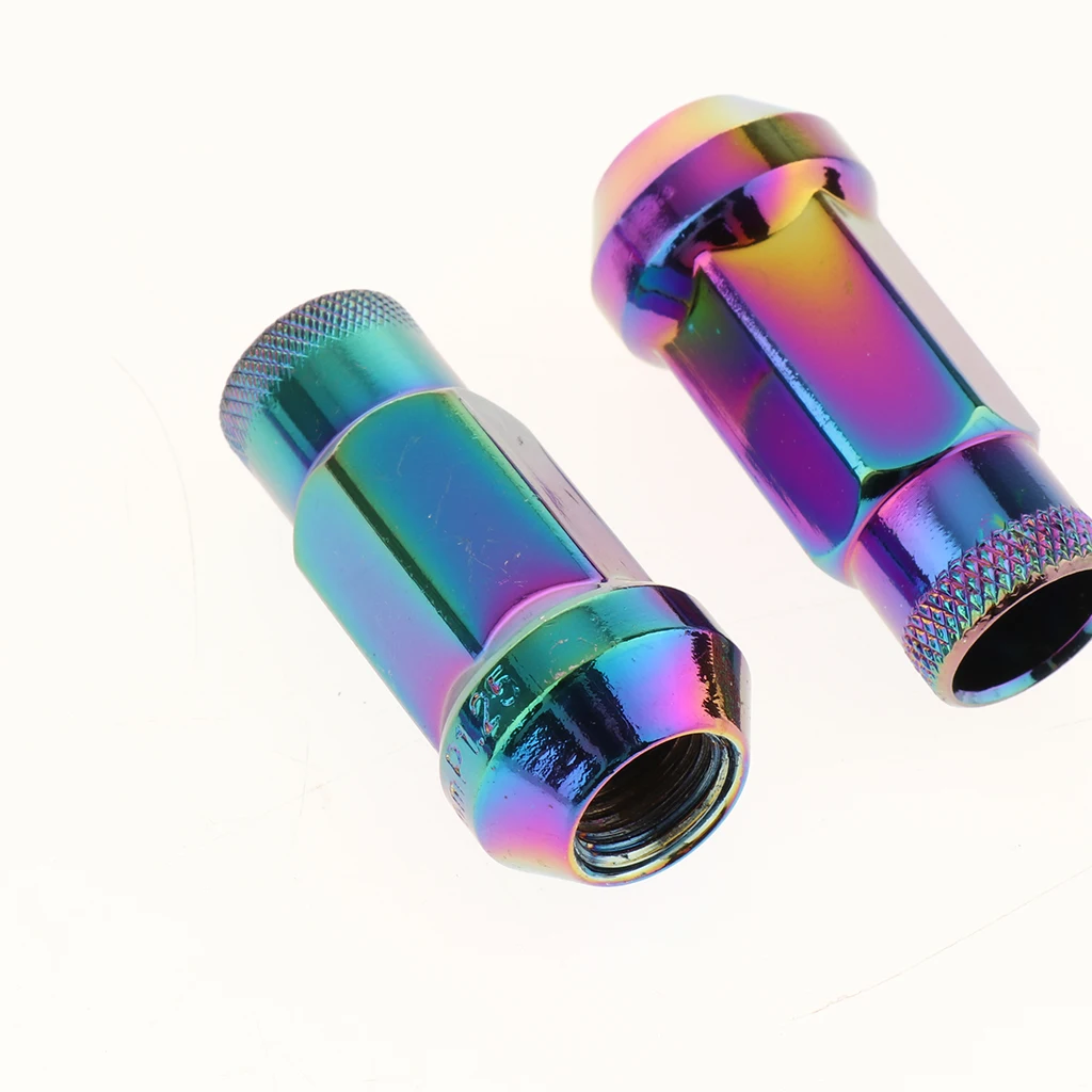 Metal Extended Dust Cap Lug Nuts Wheel Rims Tuner W/Lock M12x1.25