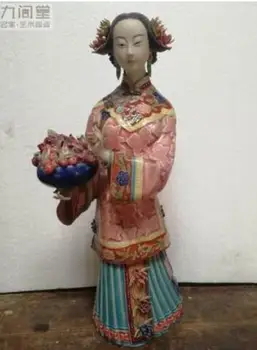 

Longevity and the days of classical ladies Lin East Shiwan porcelain hall girl Beauty figure Sculpture statue Home Decoration