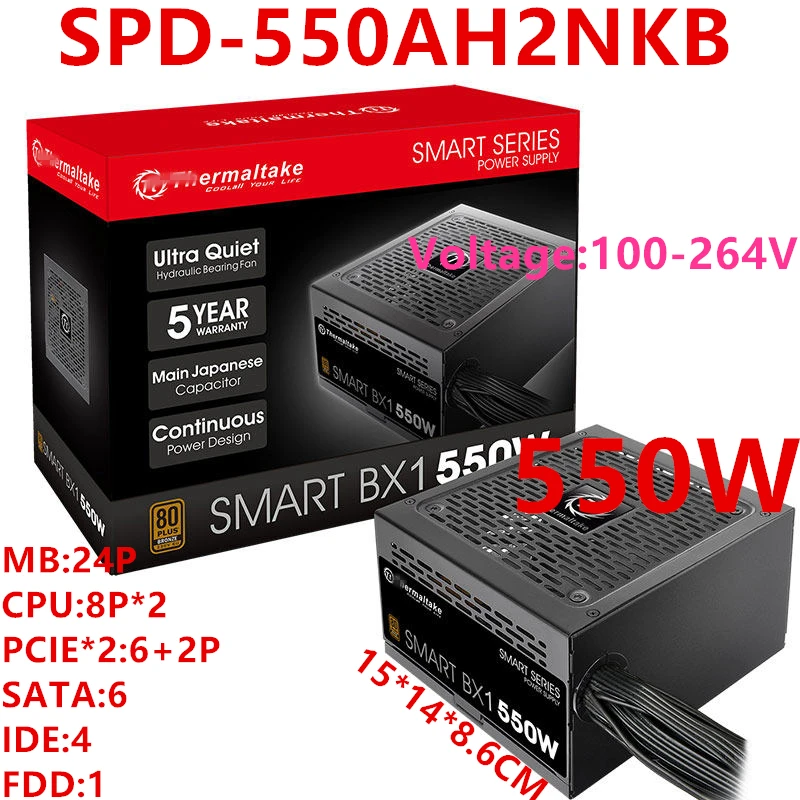 Блок питания для Thermaltake(Tt) Smart BX1 550W ATX 12V Z390 80plus Bronze Silent источник питания 550W источник питания SPD-550AH2NKB