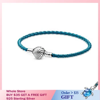

2020 New Summer 925 Sterling Silver Bracelet Seashell Clasp Turquoise Bracelets Beads DIY Women lady lover