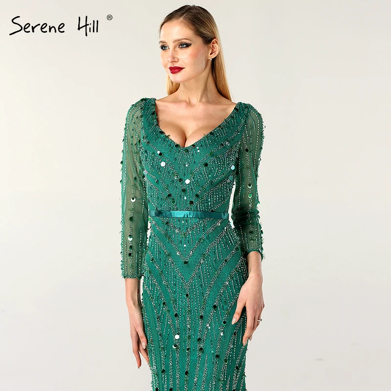Серен Хилл, сексуальное вечернее платье с длинным рукавом, с бусинами и блестками, вечерние платья, Vestidos De Festa Robe De Soiree BLA6010