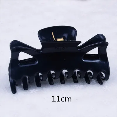 large 9cm senior 1Pcs Women Hair Clip Plastic senior Hairpins Solid Black Hair Crab Claws Girls Make Washing Accessories black head scarf