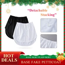 Women Mini Skirt Elastic Waistband Fake Shirt Tail Detachable Underskirt Casual Skirt Sweater Extender Hemline Irregular Skirt