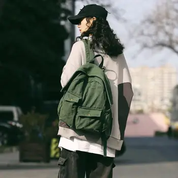

Bag Backpack Fashion Canvas Girls Female Women for School Travelling 'S 2020 Urban Many Pockets Harajuku