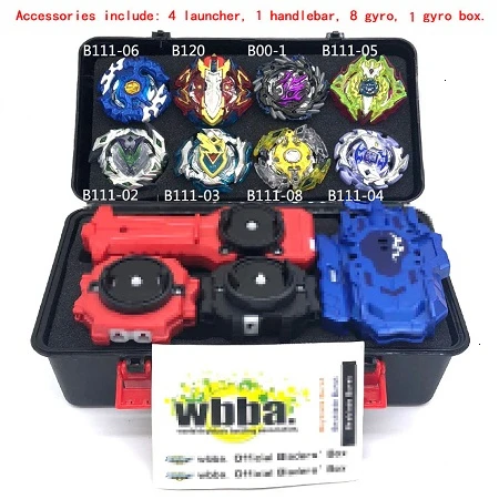 B148 Beyblade Burst Bey Blade игрушка металлическая Funsion Bayblade набор коробка для хранения с ручкой пусковая пластиковая коробка игрушки для детей - Цвет: 8pcs launcher box