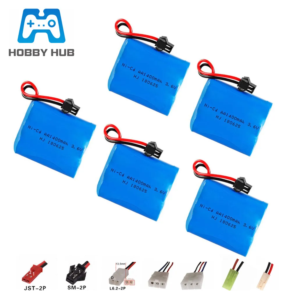 1400mah 3 6 v перезаряжаемая батарея для радиоуправляемых игрушек автомобилей танков