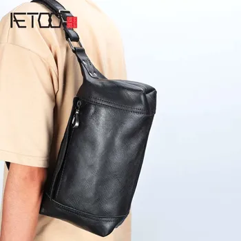 Best Price AETOO New men's messenger bag men's bag leather retro simple first layer cowhide chest bag outdoor leisure sports bag youth Best Price AETOO New men's messenger bag men's bag leather retro simple first layer cowhide chest bag outdoor leisure sports bag youth
