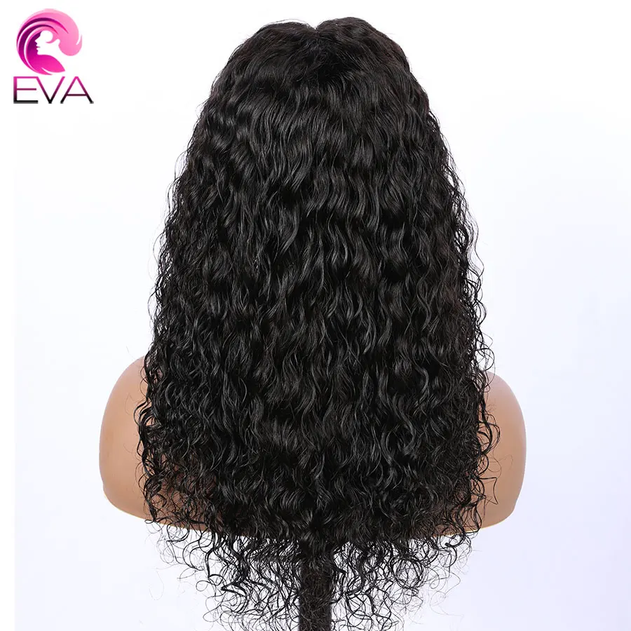 ЕВА вьющиеся волосы 150% 13x6 Синтетические волосы на кружеве человеческих волос парики для волос с волосами младенца бразильские человеческие волосы парики для черный Для женщин