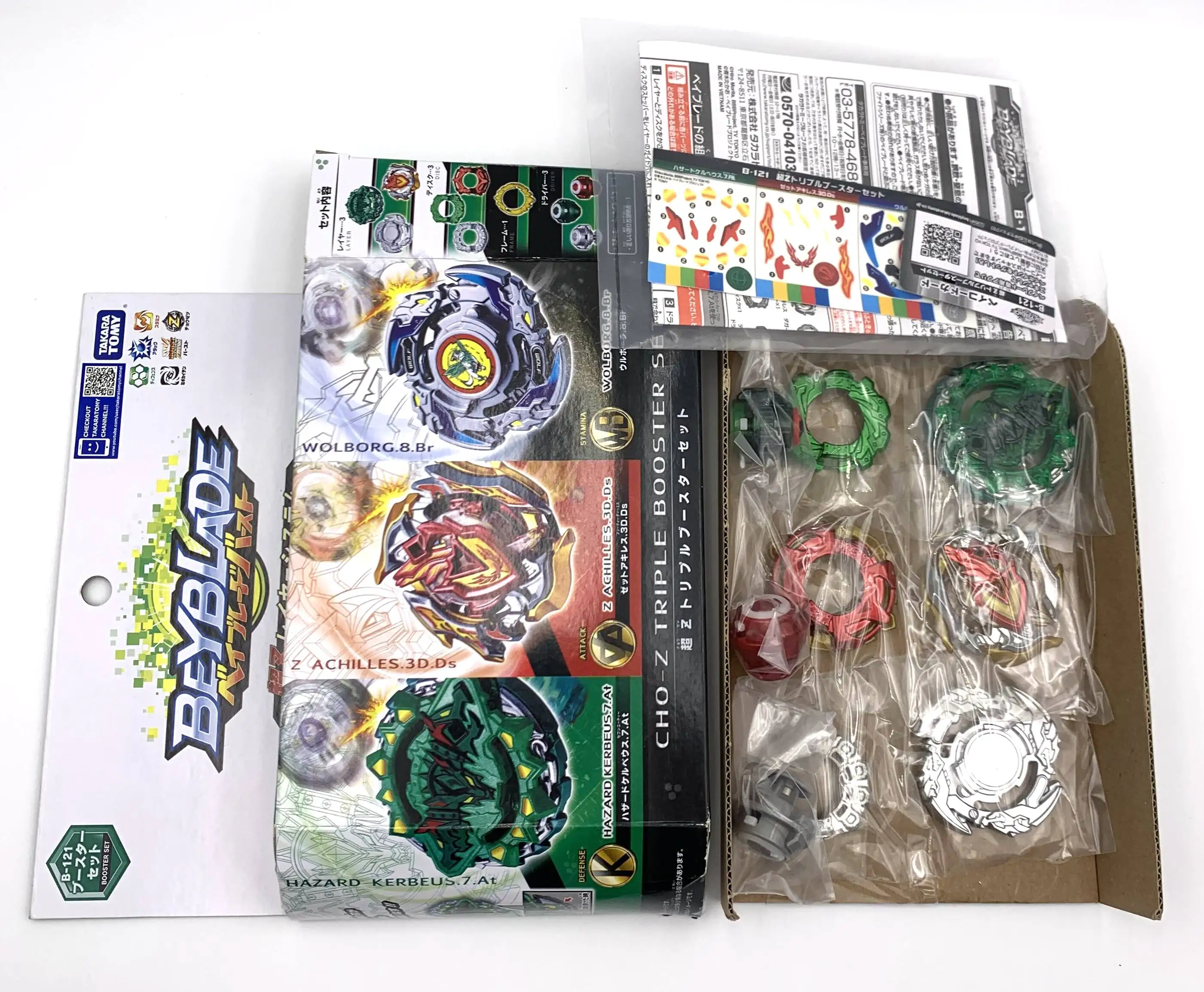 100% Оригинальный TAKARA TOMY BEYBLADE BURST B 121 3 на тройных усилителей|Волчки| |