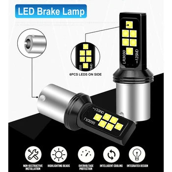 

1Pair 1156 3030 LED Brake Lamp Car Signal Light 12SMD Daytime Running Light Bulb Red White Amber