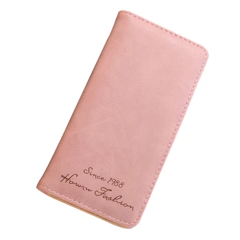 

Women Long Bifold Wallet Large Capacity Card ID Holder Nubuck Coin Purse for Lady Bifold Clutch Bag Casual Students Money Bag