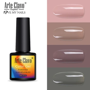 

Arte Clavo 8ml New 4 PCS/Kit Set Bottle Color Gel Polish Nail Gel Varnish Best Price Primer Soak Off LED UV Gel Nail Polish Top