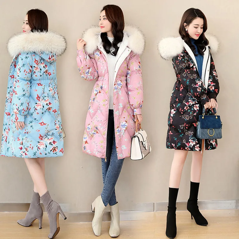 

Cotton-padded Clothes Women's 2018 Winter New Style Korean-style Waist Hugging Slimming down Jacket Cotton-padded Clothes Mid-le
