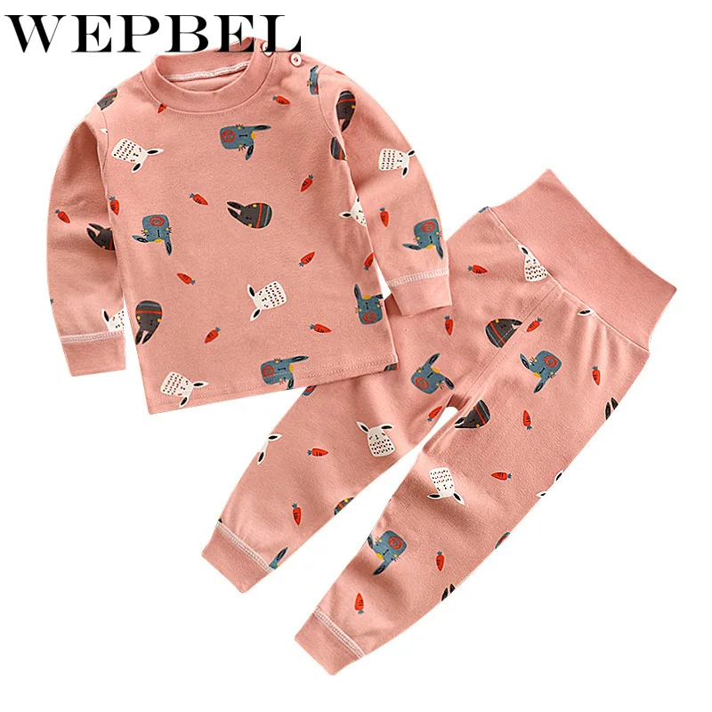 WEPBEL/хлопковое зимнее термобелье для маленьких детей; Детские подштанники с героями мультфильмов для мальчиков и девочек; теплые костюмы; комплект детской одежды