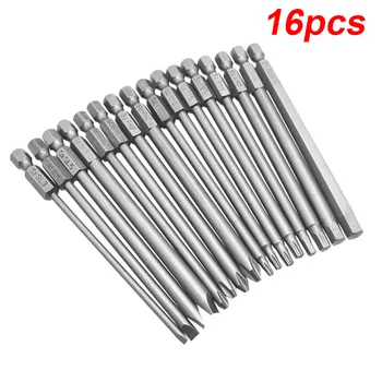 

16x Torx Screwdriver Bits Set Hex Magnetic Head 100MM Extra Long Tools Security