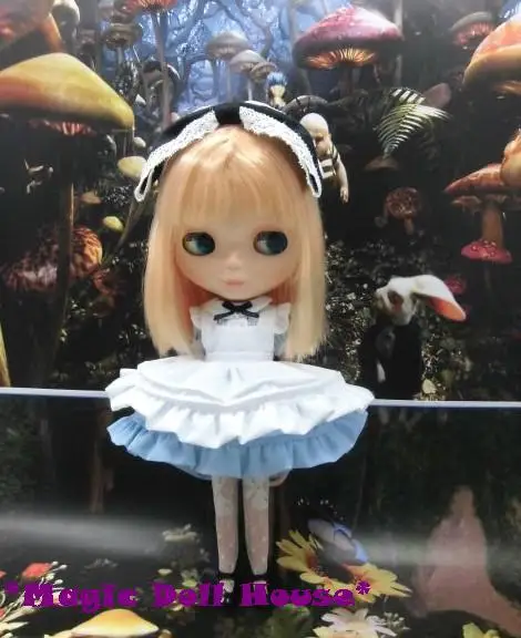 [RMG006] Neoblythe платье куклы# Хлопковое платье фартук и набор бантиков для волос для Blyth куклы наряды для розничной продажи