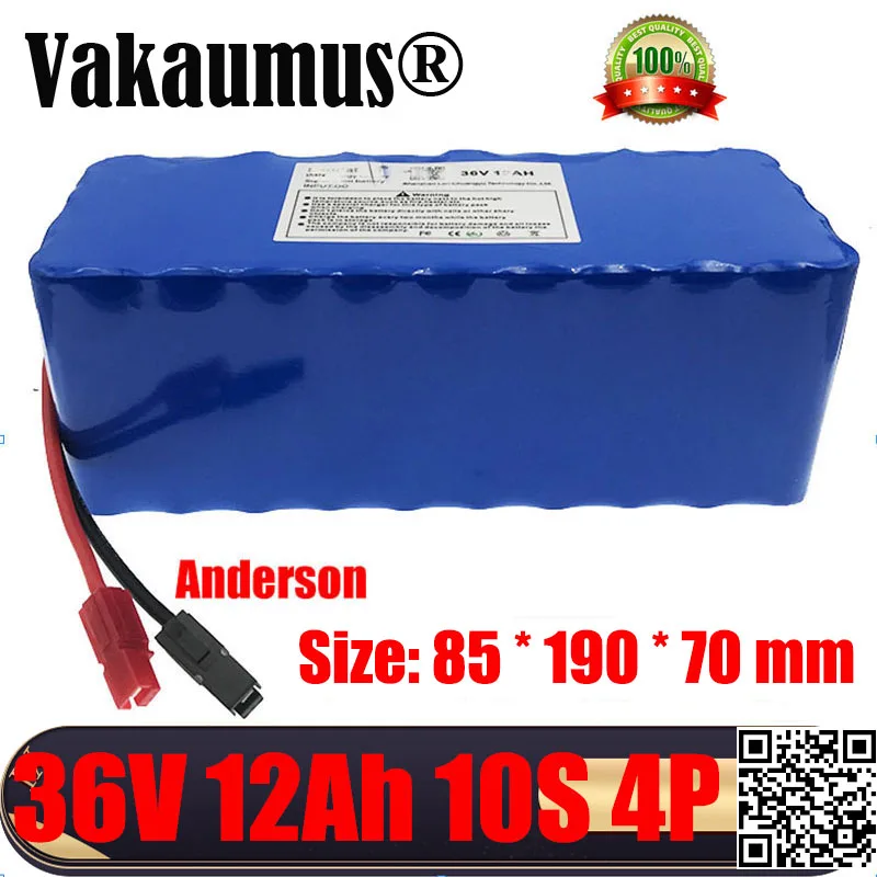 

36V 12Ah battery pack 18650 500W High Power and Capacity 10s4p Black PVC for Motorcycle Scooter ebike Fast delivery high quality