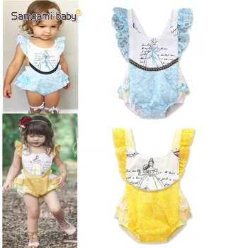 

2020 baby climbing clothes children's clothing girls princess lace stitching Siamese Romper