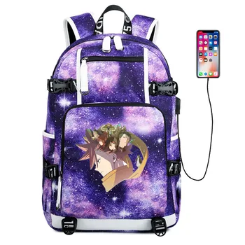 

Anime ID:INVADED School Bag usb charging travel bag canvas shoulder bag Teenager boys girls Backpack Laptop bag