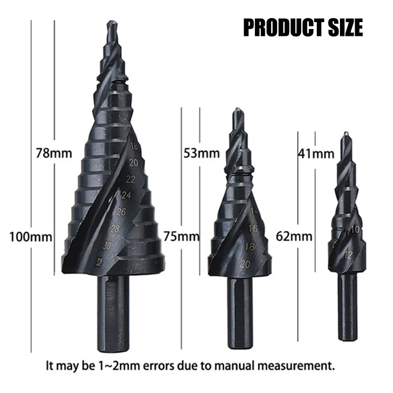 KINDLOV 3 шт. 4-32 мм HSS Кобальт Шаг Сверла Набор высокоскоростных стальных сверл для металлического конуса треугольник хвостовик ручные инструменты