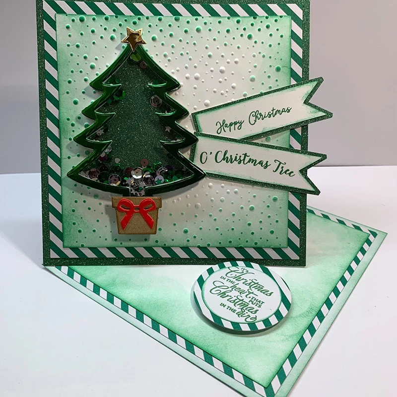 Рождественская елка и Подарочная коробка металлическая пресс-форма DIY бумажные карточки для скрапбукинга трафареты тиснение штампы