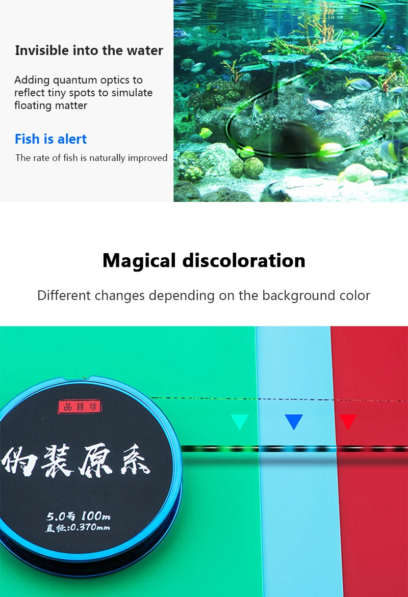 Nylon Fisher Line Mask Line 100m Spot Line 50M Fishing Athletic Black Pit Invisible Fishing Line Fishing Line Fishing Gear