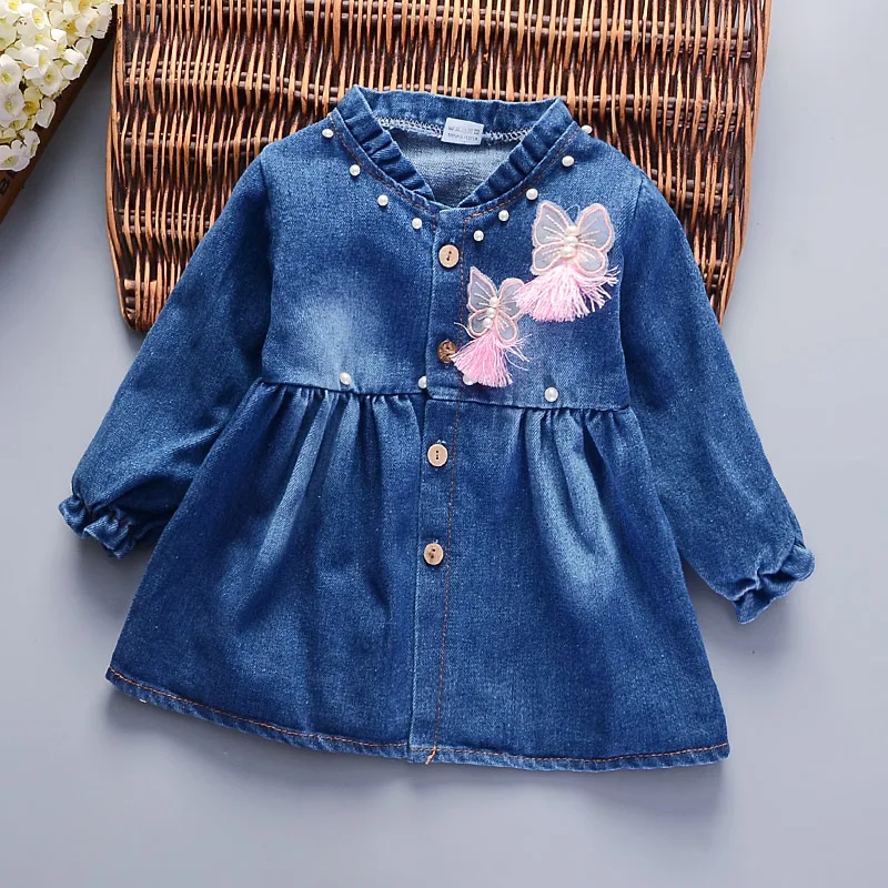 New Stylish Baby Girls Floral Printed Top Jeans  Jacket Clothing Set 3  Piece Combo Dress