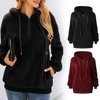 

Baggy Fluffy Pullover Hoodie Soft Teddy Fleece Jumper With Winter Ladies Long Sleeves Sweatshirt Sofe Tops Hoodies Women