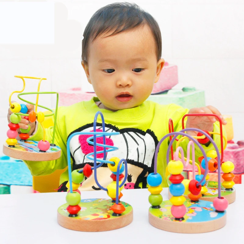 

Kids Wooden Montessori Educational Toy For Chidlren Circus Around Beads Math Toy Baby Developmental Learning Teaching Kids ZK10