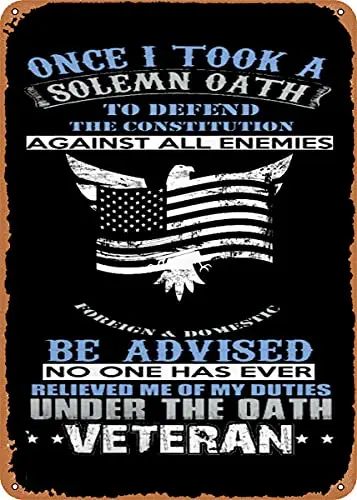 

Proud to Be A Veteran 52# Metal Tin Sign Wall Decor Man Cave Military Fan Gift Home Bar Pub Decorative Military Posters 12x8 In