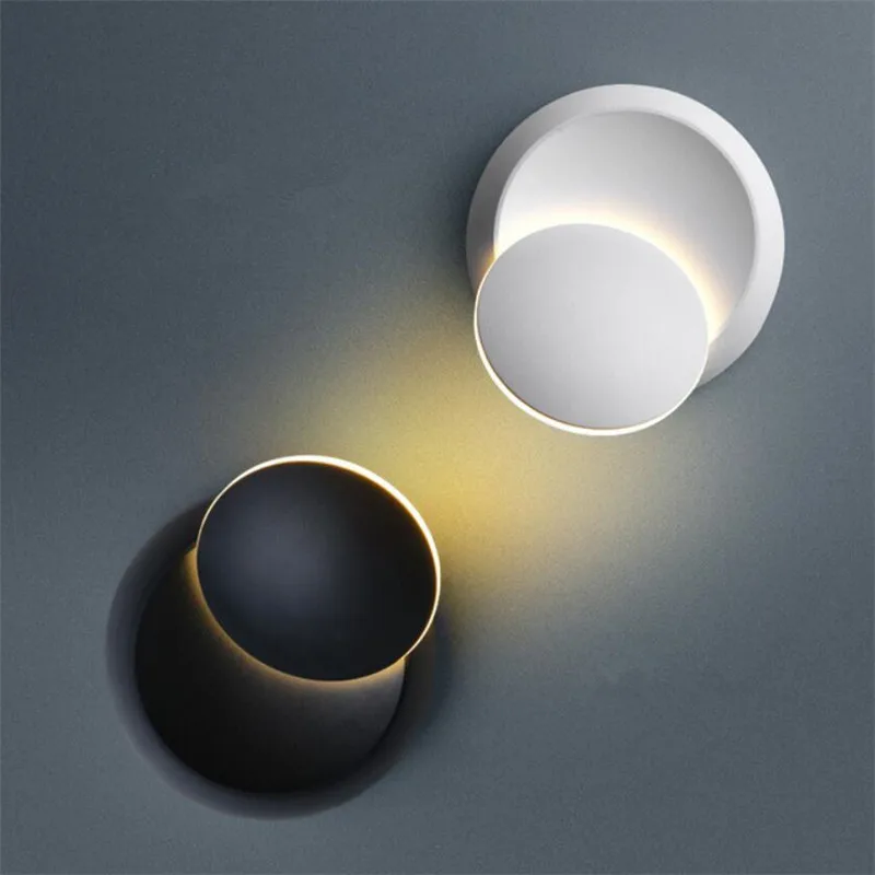 

5W Dimmable LED Wall Lamps 360 Degree Rotation Adjustable Bedside Lights Corridor Creative Wall Lamps Modern Aisle Round Lamp