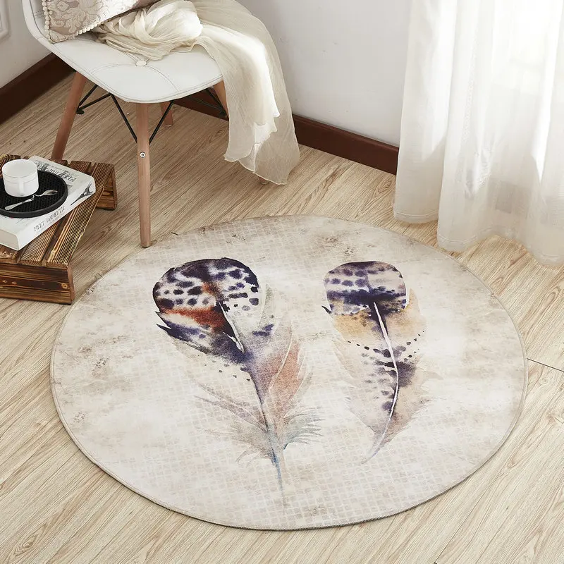 

Modern simple carpet study round carpet bedroom living room Nordic carpet bedside computer chair crane basket rocking cushion